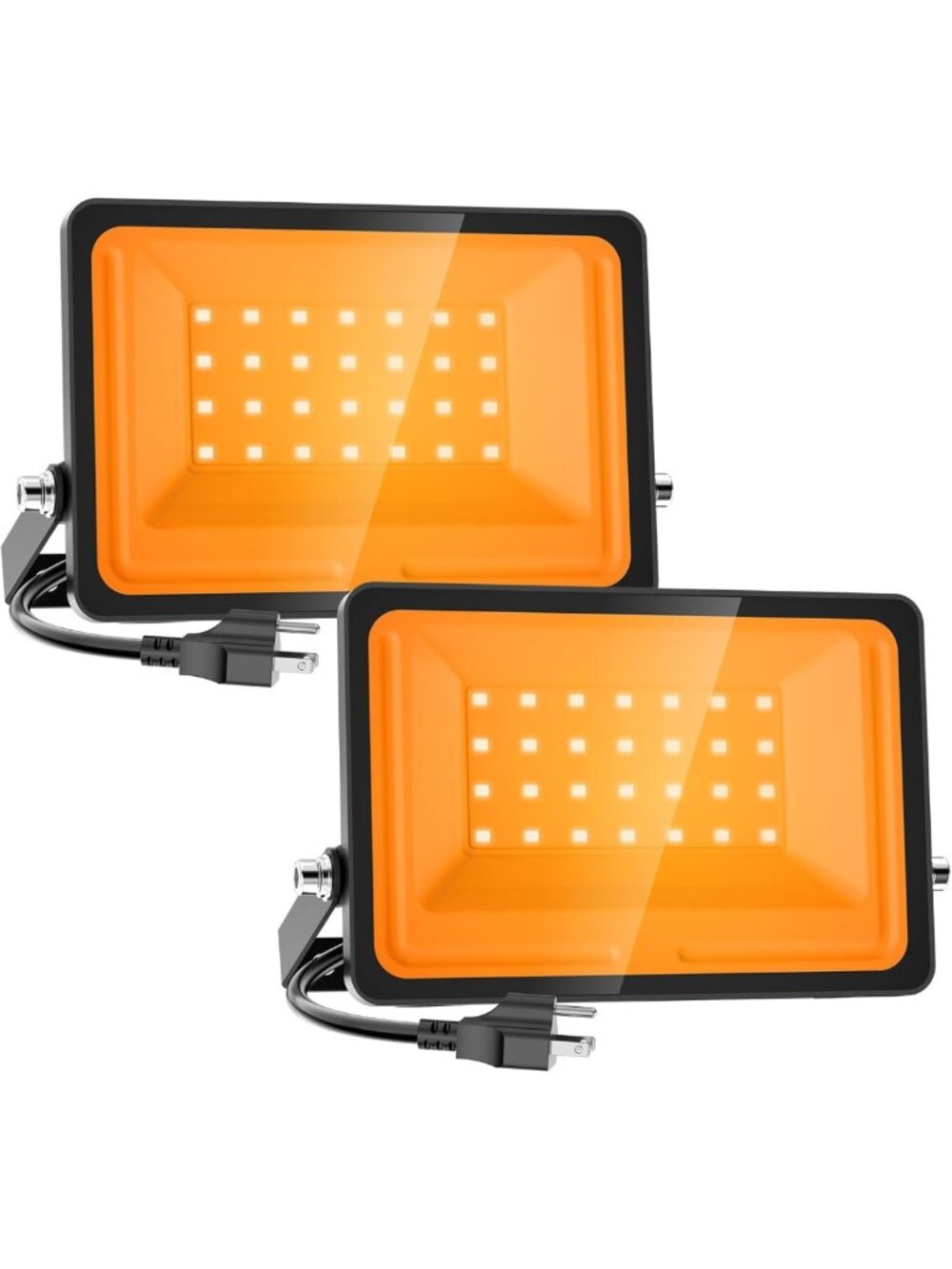 30W Orange Halloween Flood Lights - Dusk to Dawn LED Spotlights, Waterproof for